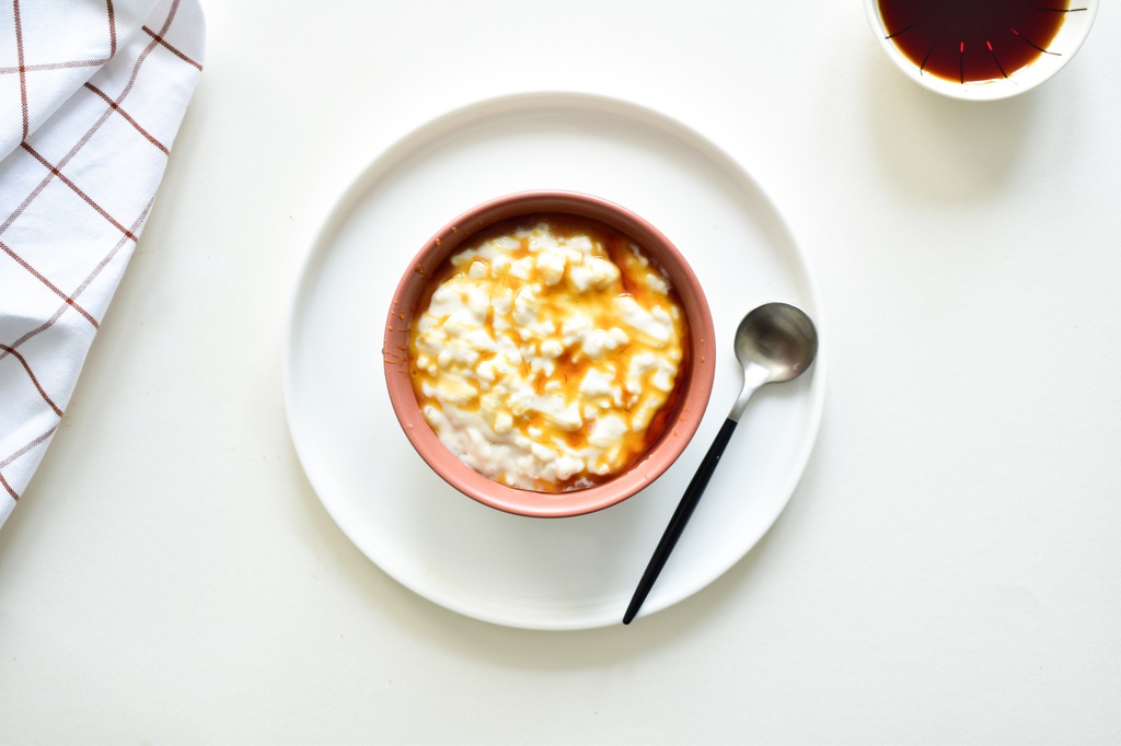Caramel rice pudding